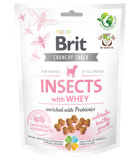 Brit Crunchy Snack Insects with Whey for Puppy 200g