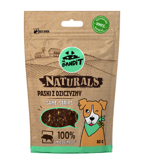Mr. Bandit Naturals Paski z dziczyzny 80g