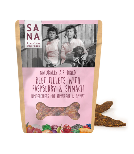 SANADog Beef Fillets with raspberry & spinach 100g