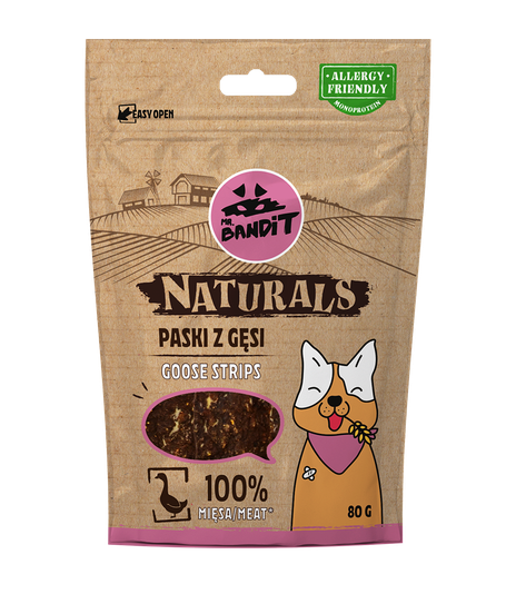 Mr. Bandit Naturals Paski z gęsi 80g
