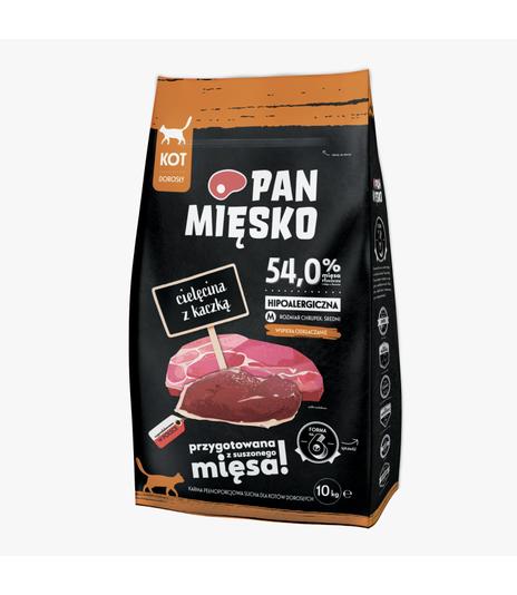 Pan Mięsko dla kota Cielęcina z kaczką M 10kg