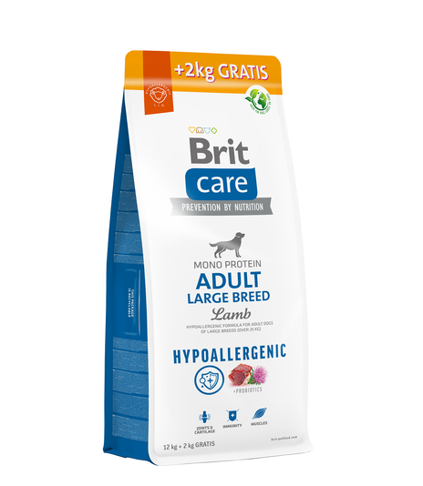 Brit Care Dog Hypoallergenic Adult Large Breed Lamb 12kg+2kg GRATIS