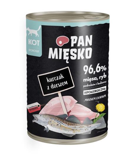 Pan Mięsko dla kota Kurczak z dorszem 400g