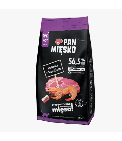 Pan Mięsko dla kota Cielęcina z krewetkami S 1,6kg