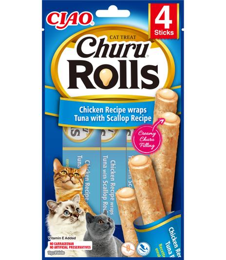 Churu  Cat Rolls Chicken wraps tuna  & scallop 40g