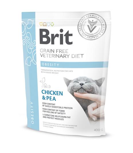 Brit Veterinary Diets Cat GF Obesity Chicken & Pea 400g